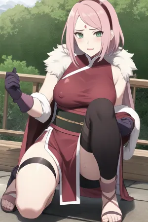 Sakura Haruno, um ninja habilidoso da aldeia escondida nas folhas, estava andando para trabalhar quando ela notou uma mulher misteriosa com cabelo preto longo e franjas usando um vestido qipao com uma imagem de um obi e sandálias