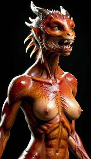 Una chica de ébano impresionante con músculos tonificados y textura venosa fue creada por una IA usando una imagen como referencia