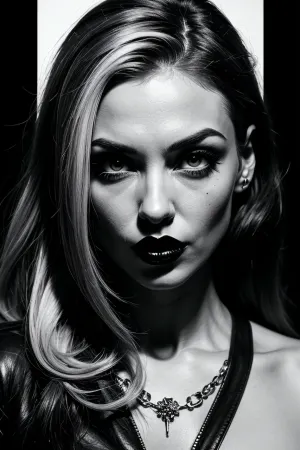A woman with goth vampire pop art on her skin browsed through the online gallery of AI-generated porn, waiting for the download to complete. She found a picture that caught her eye and decided to buy it. As she waited for the download