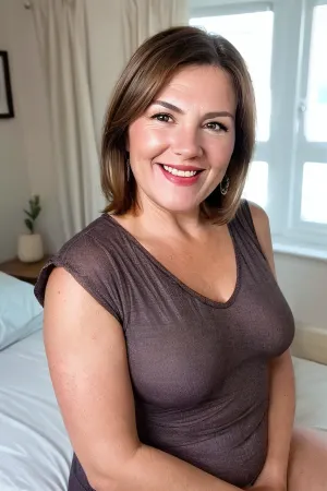 오래된 갈색 머리 여성은 8k uhd, 부드러운 조명, 고품질 필름 곡물 사진에 대 한 미소. 그녀는 관대하게 크기의 braless 커버 몸과 그녀의 전체 얼굴은 그녀의 긴 흐르는 머리카락에 의해 프레임되었습니다. 그녀의 눈은