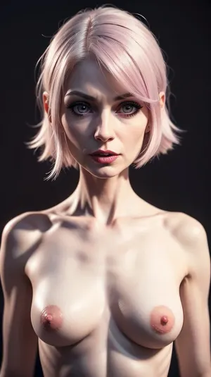 Die KI generierte ein pornografisches Bild einer Frau mit hoher Auflösung, ultrahocher Definition und 8k UHD. Sie hatte lange Wimpern, schwere Eyeliner, schwarze Augen, kleine Körperart und symmetrisches Gesicht. Ihr Boo