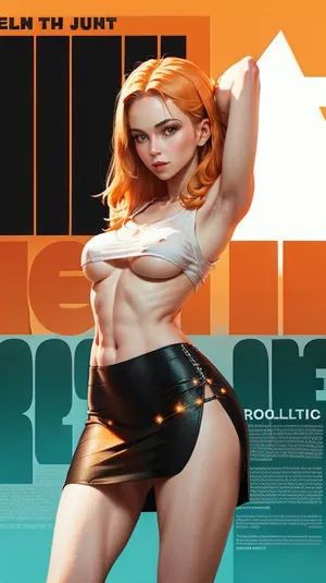 카메라 앞에 위치한 AI 소녀는 도시의 따뜻한 빛 아래 부드러운 피부가 빛을 냅니다. 그녀의 녹색 눈 pierced 통해 렌즈, 그녀의 엉덩이와 악센트 그녀의 긴 다리를 hugged 얇은 검은 직물 스커트에 의해 악센트