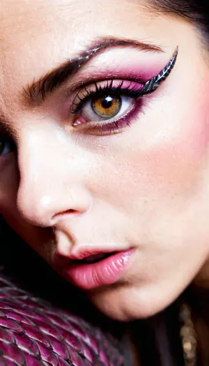 A menina com o olho rubi do dragão foi um deslumbrante de 18 anos de idade com características fotogénicas de alta qualidade. A pupila de cobra estreita e a pálpebra de dragão duplo foram a combinação perfeita para suas escalas iridescentes de Borgonha em torno de seu olho. Com