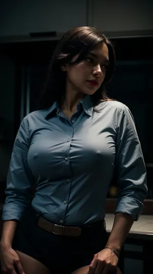 一个穿着平坦黑暗主题的老船长 穿梭在险恶的水域中