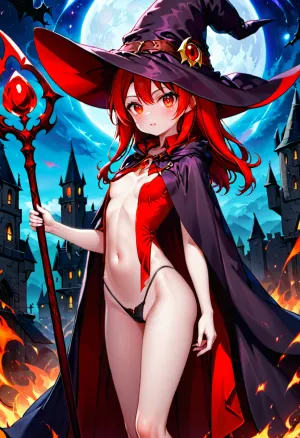 A menina mage jovem com cabelo vermelho longo, olhos verdes grandes, e um corpo petite ficou na frente do artefato mágico. Ela tinha uma equipe com um orb brilhante no topo. Seu cabelo preto longo fluiu atrás dela enquanto ela abalou sua mão sobre