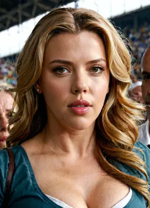 Scarlett Johanson, a beautiful and talented actress, was spotted in a pornographic video wearing a nurse uniform. She had large and firm breasts that were very appealing to the viewers. Her slim body was complemented by her big tits from outside