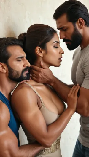 चित्र धुंधला था, लेकिन लड़की दाढ़ी और खुरदरा हाथ के साथ दो लंबा पेशी पुरुष बना सकती थी। उनमें से एक ने अपने हाथों को उसके गले के आसपास लपेटा था, जबकि दूसरा उसके शरीर के खिलाफ धक्का दे रहा था। वह बाहर कर सकते हैं कि वे
