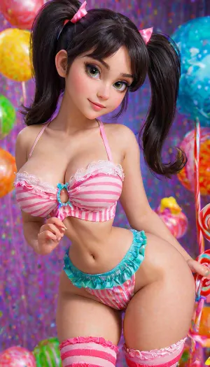 Vanellope, Wreck-It Ralph, reigns supreme에서 사랑하는 캐릭터. 그녀의 큰 가슴과 장난스러운 태도로, 그녀는 모든 연령대의 팬들과 함께 히트