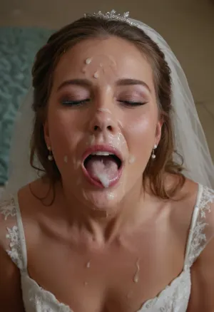 Resimdeki kadın, alnında cum ile bir düğün elbise giyiyordu ve ona "Generate" kelimesiyle bir resim düzenledi