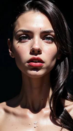 जूलिया Razumova, उच्च परिभाषा और स्लिम शैली के साथ एक 20 वर्षीय लड़की, एक काले शर्ट और तंग जींस में तस्वीर बनाई गई थी। उन्होंने स्वेतलाना बेल्यावा के साथ यौन अनुभव के बाद अपने चेहरे पर कमशॉट किया था