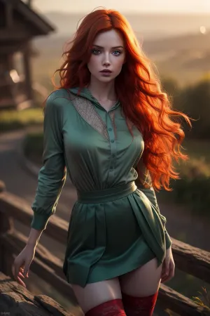 Alice do País das Maravilhas em uma saia muito curta e meias lacy, 8k alta definição, NSFW