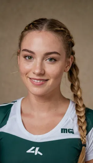 जोडी टेलर, एक 20 वर्षीय वॉलीबॉल खिलाड़ी है जिसमें गोल चेहरे, छोटे बाल और उसकी नाक पर झमेलें हैं, स्पैन्डेक्स शॉर्ट्स और ग्रीन स्पोर्ट्स ब्रा पहने हुए एक तस्वीर के लिए प्रस्तुत किया गया था। उसके बायीं तरफ उनका जन्मचिह्न