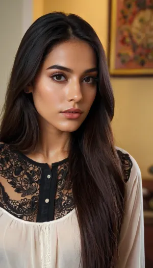 Uzun saç ve şehvetli genç bir kadın sokakta yürüyordu, basit bir etek ve bluz giyiyordu. Onun güzelliği açıktı, ama aynı zamanda onu daha çekici hale getiren bir masumiyet havası vardı