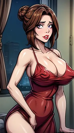 AI는 영화 점화와 예리한 초점을 가진 아름다운 소녀의 그림을 창조했습니다. 그녀는 큰 가슴, 슬림 허리, 성숙한 여성 기능이 있었다. 그녀의 입술은 유혹에 참여하고 그녀의 눈은 lust로 놀고 있었다. 그녀 wore a