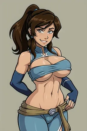 (masterpiece, best quality:1.2), lyco, (thelegendofkorra_korra-10:1), cowboy shot, solo, 1girl, korra, dark skin, dark-skinned female, smile, looking at viewer, ponytail, hair tubes, bare shoulders, ((big tits)), Boobs visible, (decollete), л, corneo_anal, folded, anal, sex, <lora:thelegendofkorra_korra-10:.5>, <lora:akaburStyleLora_akaburAnythingV3Lora:.5>, <lora:folded_anal_sex:.5>