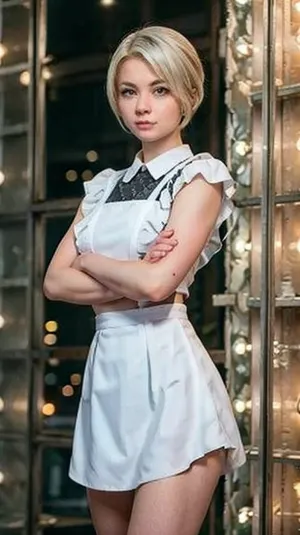 La ragazza con i capelli d'onda bianca platino ha twirled il dito intorno al bordo del suo telaio finestra in acciaio bokeh, come lei ha fissato fuori nella strada della città crepuscolare. Non poteva fare a meno di sentire un senso di nostalgia mentre guardava le foto