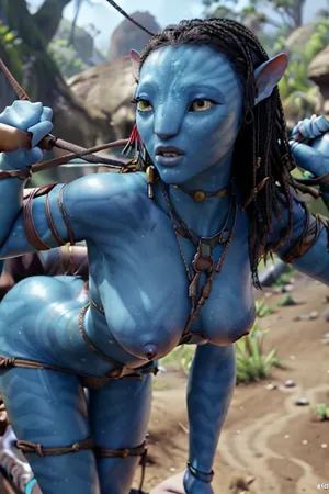 图片描绘了两名非洲奴隶在奴隶市场上热情接吻,由AI生成画面. 奴隶们戴着绳子和首饰,他们的皮肤非常细腻,有铁链和爆裂的嘴唇等细细的细节