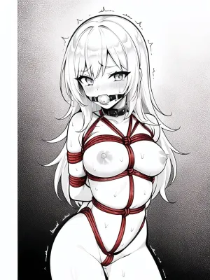 최고의 포르노는 완벽한 조명, 최고의 선형, 그리고 아름다운 아이섀도와 걸작입니다. 그림은 중간 breast와 단단한 shibari 속박을 가진 호리호리한 몸을 특색짓습니다