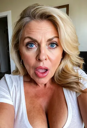 大きいジューシーな唇と暗い根を持つ65歳の主婦は、視聴者との激しい目の接触を示す、自撮り絵のためにポーズしました。 激しい目の接触と全身の情熱を持っており、視聴者が吸い込まれているように感じている