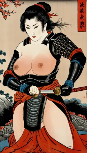 Savaşçı kadın Ninja, Ukiyo-e baskı stili sanatında yetenekliydi, bu da güzel ve erotik resimler bir grup sergiledi. Sık sık ünlü Utagawa Kuniyoshi'nin "Hokusai Fine Art Style