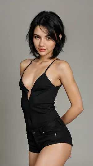 La fille avec la poitrine plate et de petits seins est entrée dans le bar, scannant la pièce pour un homme à qui parler. Elle l'a vu assis à une table ensemble, lui parlant et lui demandant s'il voulait lui acheter à boire. Il était petit,