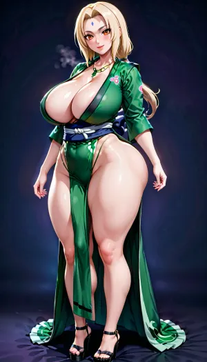 Tsunade, le légendaire Sannin et maître du ninjutsu médical, avait un gros cul qui rebondissait avec chaque pas qu'elle prenait, d'énormes seins qui jouaient avec chaque mouvement, et une cuisse épaisse qui pouvait facilement envelopper votre cou