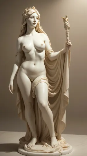 A planet with an AI-created sculpture of Venus that defied all known laws of physics and biology