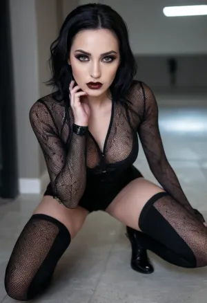 L'AI ha generato un'immagine pornografica di una donna con le gambe lunghe, il seno pieno e la figura di vetro dell'ora. Indossava calze di rete nera goth e tacchi alti. Il suo volto era simmetrico e aveva uno stile Tron Legacy. Lei