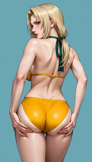 The tranquil tear: a wide shot of tsunade senju's timeless beauty