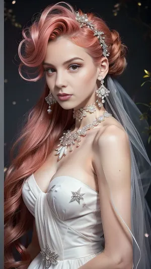 105000000100025.0, Fond nuit-étoiles-grande lune-eau-perle-fleurs-diamant scintillant brouillard, sur fond de lune, une image fabuleusement belle d'une fille, rouge-aéré-rebelle-belles-longues boucles, yeux énormes, se concentrer sur les yeux, lèvres charnues avec paillettes, tendresse sensuelle, peinture au diamant, belle fille, passion et sensualité, cheveux roux dans une coiffure complexe, riche-sari et bijoux, perles et fleurs, bijoux, détails élevés, photo professionnelle, 5d, à partir de cristaux-lignes-rubans lumineux entrelacés, <lora:Lgirl-v6_500steps:.2>, <lora:age_slider_v20:.1>, <lora:age_slider-LECO-v1:.9>, <lora:weight_slider-LECO-v1:-0.5>, <lora:microwaistV05:.65>