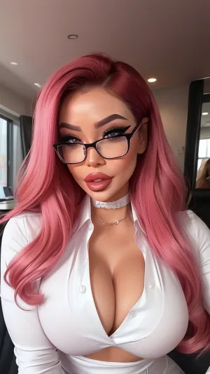 (best quality:1.1), 1youngl, horny beautyful secretary with glasses, Fuckdoll, sexy Makeup, long eyelashes, smokey eyes eyeshadow, adult young Hanahowo, red hair, fucked silly, orgasm Face, Very excited, gloss Skin, (medium_boltedontits:1.2), deep cleavage, white high waist jeans, white blouse, ((wearing Office Outfit)), beautiful face, (Botox filled lips:.8), (bimbo duck lips:.6), ((thick lips)), 8k, shiny dark pink lipgloss, detailed face, detailed eyes
gradient background, ((upper body pic)), (focus on cleavage), strong lighting, fakelips, lips, lip, filler, sam, yang, <lora:fakelips:.5>, <lora:sam_yang_offset_right_filesize:.7>