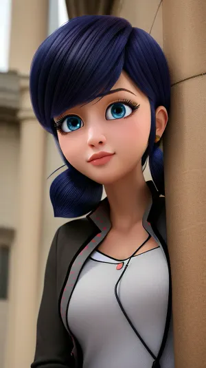 masterpiece, best quality, intricate details, perfect lighting, m4ri woman, 1girl, portrait, short twintails, dark blue hair, bluebell eyes, upper body, outdoors, <lora:m4ri-128d-32a-reg2-step00011600:1>