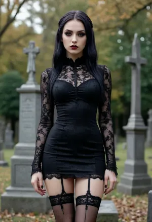 Ethereal yankılar: mezarlıkta bir gece - yüksek kaliteli, pürüzsüz kedi mikro elbiseler ve stoklamalar