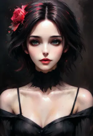 Red like roses, at the Silent Hill Stop, horror, Gothic, mysticism, ral-anmwrlds, Colorsplash, <lora:ral-anmwrlds-sdxl:1.2>, <lora:SDXLPaintSplash:2>