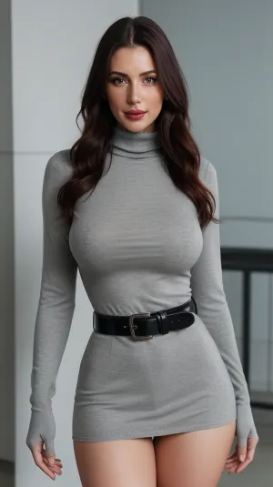 Female teacher, perfect lighting, ultra realistic, 8k resolution, ultra detailed, instagram model, professional photography, exposed breasts, Teacher uniform, turtleneck sweater, black stockings, medium chest, nordic, playful, freckled face, slim body, lifelike face, real face, shirtlift, showing, off, her, tits, <lora:ShirtliftXplicitContent:.5>, <lora:epiCRealismHelper:.5>, latex, tank, top, pants, belt, gloves, boots, <lora:Latex_TankTop_Pants_By_Stable_Yogi:.5>