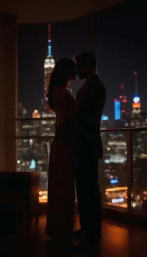 (avant-garde snapshot aesthetic, deep saturation, shadowy vignetting, film grain:1.8), (light leaks, bokeh:1.5), (champagne, champagne flute, penthouse balcony, city skyline fireworks:1.2), sharp focus on champagne flute in foreground, (out of focus sexy couple kissing in the background:1.2)