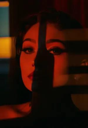 perspective, framing, seduction, (avant-garde snapshot aesthetic:1.4), (deep saturation, shadowy vignetting, film grain), (light leaks, bokeh), igbaddie, <lora:igbaddie-XL:1.2>