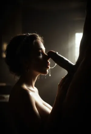 side view, interracial, large black penis with golden cock ring, Persian chubby bride in sexy wedding dress, suck big black penis on the romantic very dark bedroom, happy, on the luxury bed, high quality, high detail., (A muscular black man with a huge cock), holds the bride's head and shoves his big cock all the way into her mouth, all the way to her balls. Next to the picture is a, ((white man in a white suit)), kissing the bride's Facelift as her cuckold husband. A romantic, dark bedroom with rays of sunlight shining through the thick black curtains, dust visible in the rays.A woman's belly is prominent. The couple's wedding photo is on the wall. cum eating, cum driping bride's lips huge cumshot oh her face, sticky sperm dripped.
girl, love, ral-lgtblb, titjob, blowjobtitjob, <lora:dark:.6>, <lora:love:.8>, <lora:ral-lgtblb-sdxl:.9>, <lora:283625_training_data:.8>, <lora:M05_Intensify:.8>