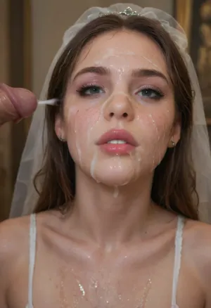 Unveiling the art of cumstruction: a bukkake wedding portrait