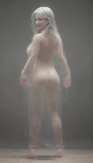 (evil Lewd ghost girl), (exited smile), back view, showing ass, big ass, (lewdness:1.5), sexy, smiling, see through her, light goes through, naked, Transparent ghost, (Transparent body:1.9), partial invisible, (beautiful eyes), ((detailed face)), disappearing, levitating, mystic glow, spirit girl, (her hands on her ass), (full body), ((ass spread)), (curvy body), big breast, girl made of smoke, vaporizing, very attractive body form, moon light, Aether Ghost, ais-ghostly, Ghostly Style, glowing, (smoke everywhere), (Dark scene), <lora:Aether_Ghost_v1.1_LoRA:1.5>, <lora:300836_training_data:.7>, <lora:274698_training_data:2>