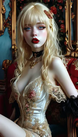 gothic, goth, pale skin, dark black eyes, blond hair, bangs hair, black eyeliner, (black lipstick), white skin, perfect eyes, small eyes, detailed eyes, small nose, good anatomy, ultra detailed, high resolution, fake breasts, slut face, whore, (ahegao:1), sexy posing, (illustration:1), (hand drawn:1), (anime:1), <lora:MJ52:1>, <lora:EnvyZoomSliderXL01:-1>, <lora:detailed_notrigger:1>