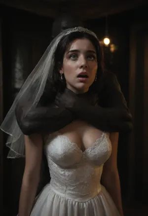 interracial, Persian plump bride, Innocent face, dark room, black walls, black curtains, hardcore, no electricity, no light, dark night, moonlight rays, blue shade light, ambient lighting, night, bent forward, huge black brutes fucking the bride in full nelson position, wedding dress, huge size naked black brute, black hand chokng the bride, hold bride's neck, choke, orgasm., glowingdust, Secret photo, peeping, betrayal, candid photo, 70-200 mm lens, bokeh, PEOPShockedFace, shocked, face, popping, out, mouth, open, anime, cartoon, Rainbowiridal, Spiral, rainbowiridal, eyes, palette, Shiny..., Bright..., Intense, gaze, Fire, dragon, Amber, cat, Anthro..., woman, Genetically, modified..., <lora:dark:.5>, <lora:hinaMaybeBetterPoseXL_v5-NoobAI:1>, <lora:PE_OP_ShockedFaceMeme:1>, <lora:Stunning_eyes_2:.8>