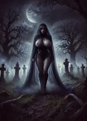 Beautiful woman, 40 years old, from England, Englishwoman, evil bitch. wrinkles around the eyes, wrinkles around the lips, gray eyes, bright eyes, pale skin, smooth skin, soft skin, long eyelashes, gray hair, gray hair at the temples, thick hair, long straight hair, hair gathered in a beautiful hairstyle, dimples on the cheeks. slender. massive breasts, huge breasts, seventh-size breasts, wide hips. An evil look, a contemptuous smirk.

latex suit. latex pants, latex corset, deep neckline, high collar. high boots. aristocratic pose. night, dark night, cemetery. full-length., DonMV31l0fD4rkn355XL, <lora:DonMV31l0fD4rkn355XL:.8>, Dart, 1boy, 1girl, 1other, 2boys, arms, at, sides, bag, black, background, hair, theme, blue, eyes, briefcase, cigarette, coat, crescent, moon, dark, field, from, side, full, body, glowing, gradient, grass, hand, up, hands, on, own, cheeks, face, helmet, holding, hood, light, lips, long, sleeves, looking, viewer, male, focus, monochrome, multiple, boys, night, sky, no, humans, ocean, outdoors, together, realistic, red, reflection, scenery, shadow, silhouette, sitting, smoking, solo, spotlight, standing, upper, very, wide, shot, walking, <lora:Dart_1_00:.8>, G0th1c, Qu33n, portrait, woman, baroque, lispstick, ornate, Victorian, <lora:Gothic_Queen:.8>, Latex, <lora:LatexXLv11:.8>, <lora:milkers_v2:.8>