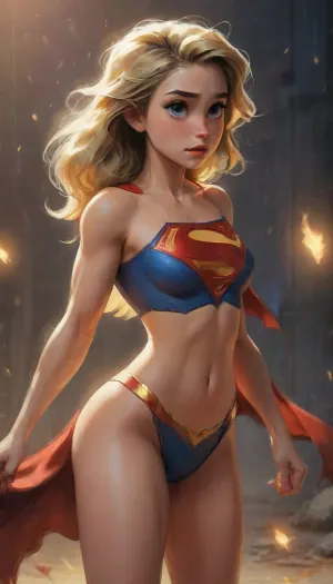 Naked Supergirl, samdoesart, <lora:Animated_Concept:.5>, <lora:samdoesart_style_xl_v1:.5>