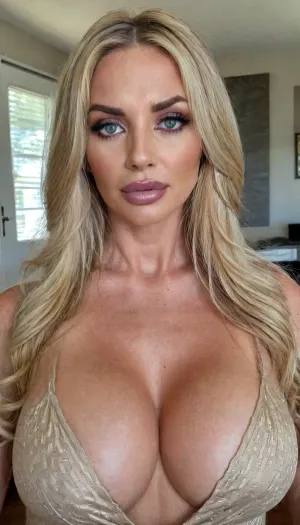 mature, raunchy, milf, long blonde wavy hair, facial wrinkles, skinny, busty, serious, evil, bright eyes, symetric eyes, perfect eyes, beautiful eyes, looking into camera, full body view, bmbplora, <lora:bimboxl_02:.8>