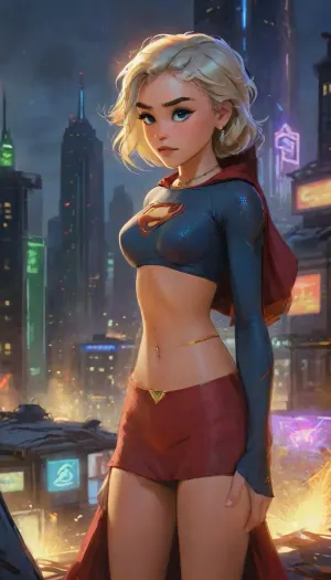 (masterpiece, best quality, absurdres), 1girl, solo, cowboy shot, platinum blonde hair, bright glowing green eyes, beautiful supermodel female, looking at viewer, hands on hips, glowing, intricate Supergirl red blue gold outfit, muscular body, athletic body, voluptuous body, skinny body, thin body, hourglass body, thick body, washboard abs, outdoors, hovering above a Futuristic Cyberpunk Metropolis City The Daily Planet Building below, night, on rooftop, highlydetailedbody, realisticface, highlydetailedhair, insanelydetailed, 8K.highdetailedskin, highresolution, perfectfingers, (j_cartoon:1.5), Drawing., DCEU, Supergirl, <lora:tyla_juggerX_xl_1_st_wocap-tyxla-000086:1>, rha3, woman, targaryan, <lora:rhaenyra young - rha3 woman sdxl:1>, <lora:samdoesarts1.1-000030:.4>, <lora:J_cartoon:.3>, <lora:Animated_Concept:.4>