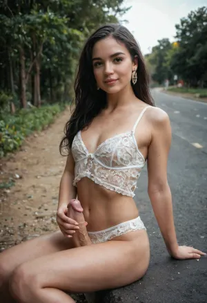 Un moment en medellín : l'allure réaliste d'un femboy colombien sur la route

- Oui.

Dans la ville animée de Medellín, une dame colombienne, sa longue silhouette ébène ornée de tresses sombres en cascade sur ses épaules, s'assit au bord de la route. Ses vêtements étaient légèrement visibles, offrant des aperçus de ce qui se trouvait en dessous - une forme frappante, féminine avec une torsion inattendue. Pendant que la circulation se déroulait, elle roulait les doigts le long de sa longue bite épaisse, une vue aussi réelle et envoûtante qu'une photographie captant l'essence de l'allure de futanari.