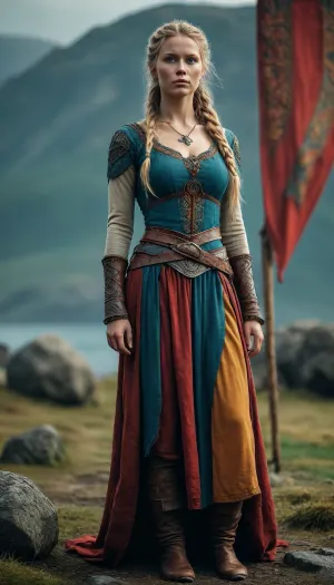 Lagerta, Vikings, full body, <lora:Midjourney Image Enhancer XL v1:.8>