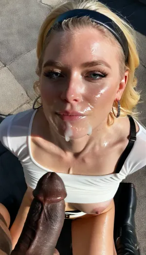 (((19 years old pole girl is having sex with man))), during a bath, sunny day, (((random generated face))), (cerulean eyes), champein blonde hair colour, Long Layers hairstyle, 5'3", 89lb, slender, triangle shaped body, Long-sleeve white blouse with a fitted bodice, Black high-waisted skirt that falls just above the knee, Classic black apron with pockets for utility, Comfortable black ankle boots with a low heel, Simple silver hoop earrings and a black headband to keep hair neat, (((torn clothes:1.5))), all wet, blasting cum, lots of cum, covered in cum, cum everywhere, (((detailed face:1.5))), High resolution, high details, shot in the style of Canon, Crepuscular Rays, Soft Light, interracial, (gigantic black cock:1.6)