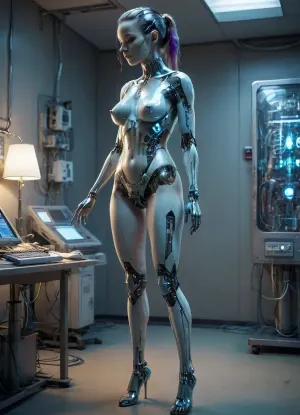 Cybernetic casualty: a broken cyborg's transformation into a motorbike sexmachine in the labyrinth of a cyberpunk future